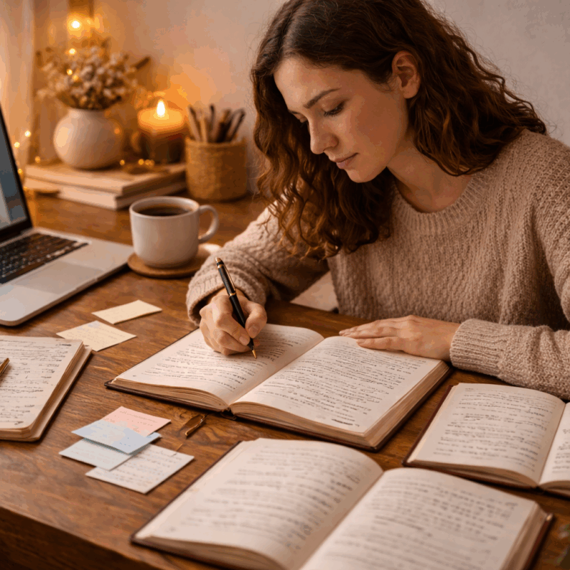 self published author managing multiple tasks