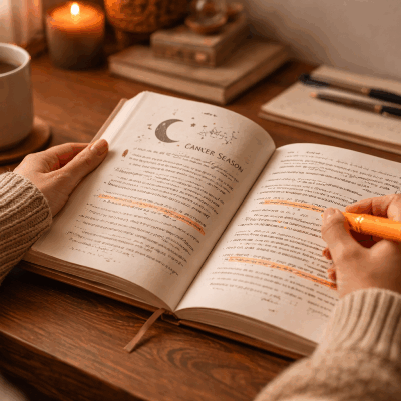 Writer finding inspiration through astrology books