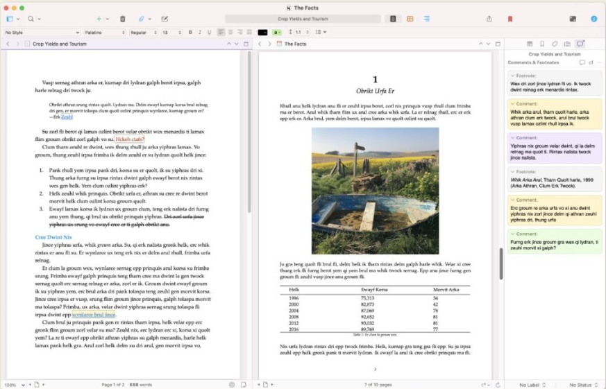 Example Scrivener overview