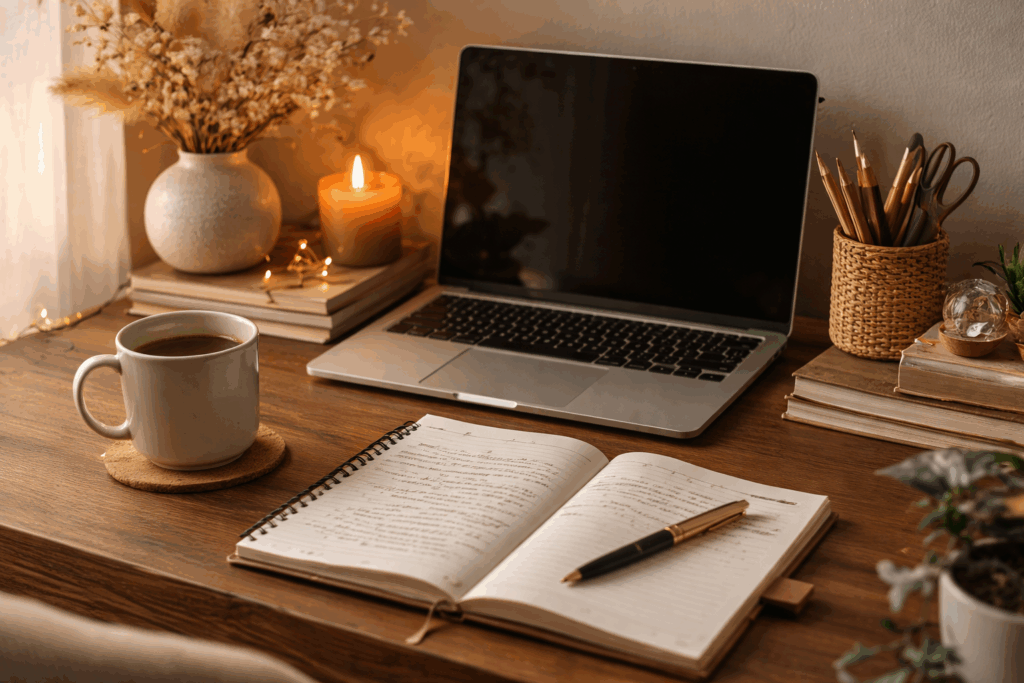 Writer balancing creative work with everyday life using astrology