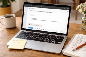 author drafting an email newsletter