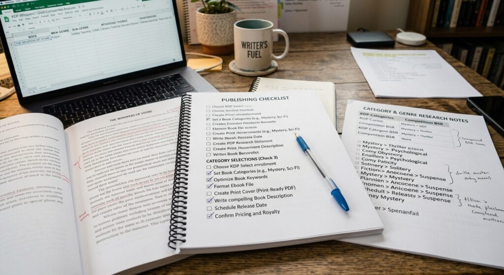 Publishing checklist for choosing three Amazon book categories